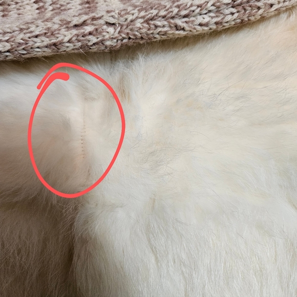 Vintage Jacques Saint Laurent Tan Soft Rabbit Fur Jacket with Fox Tails Scarf - Picture 8 of 12